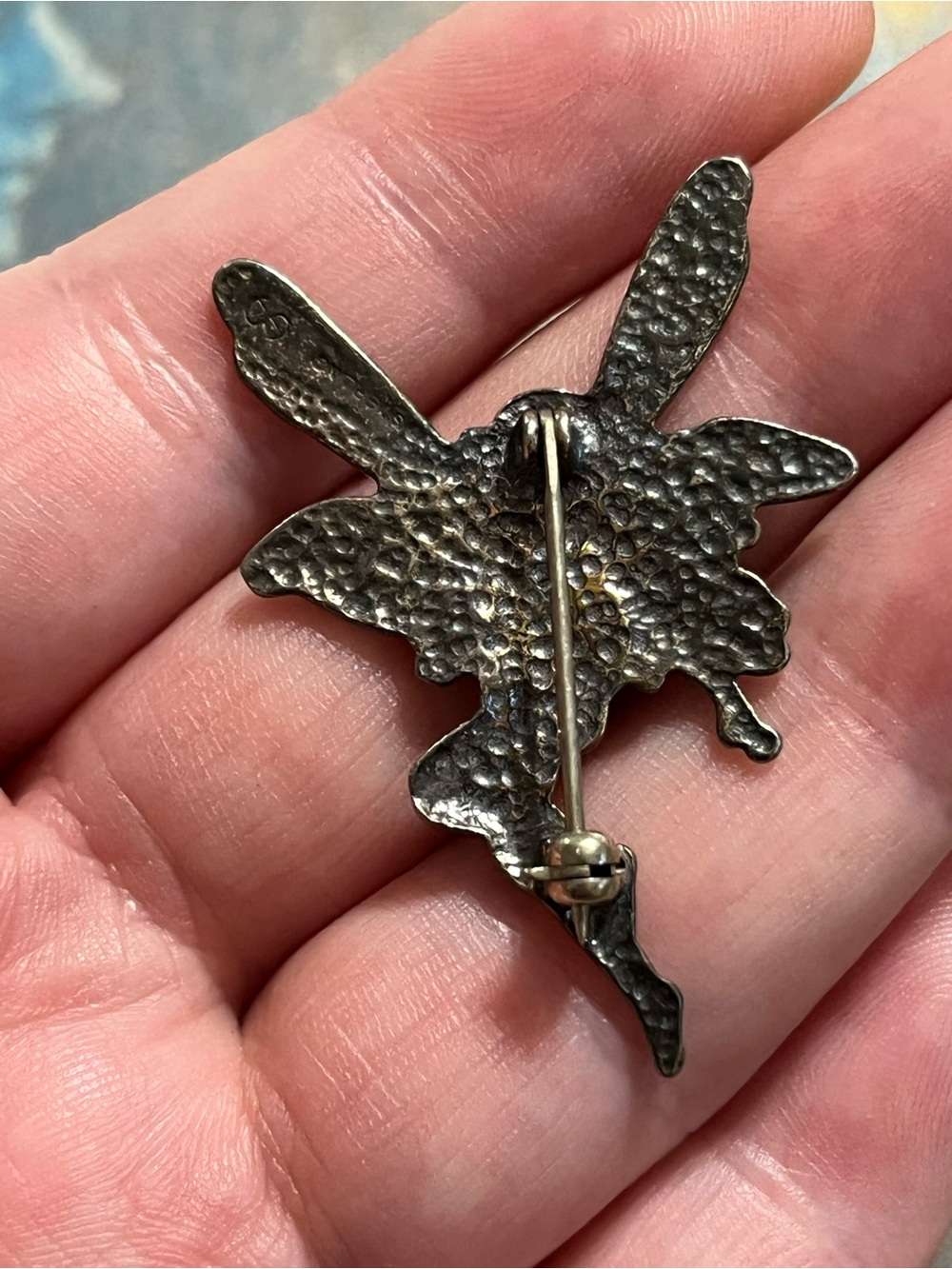 Vintage Sterling Silver 925 Art Nouveau Fairy Brooch Pin - Picture 5 of 7